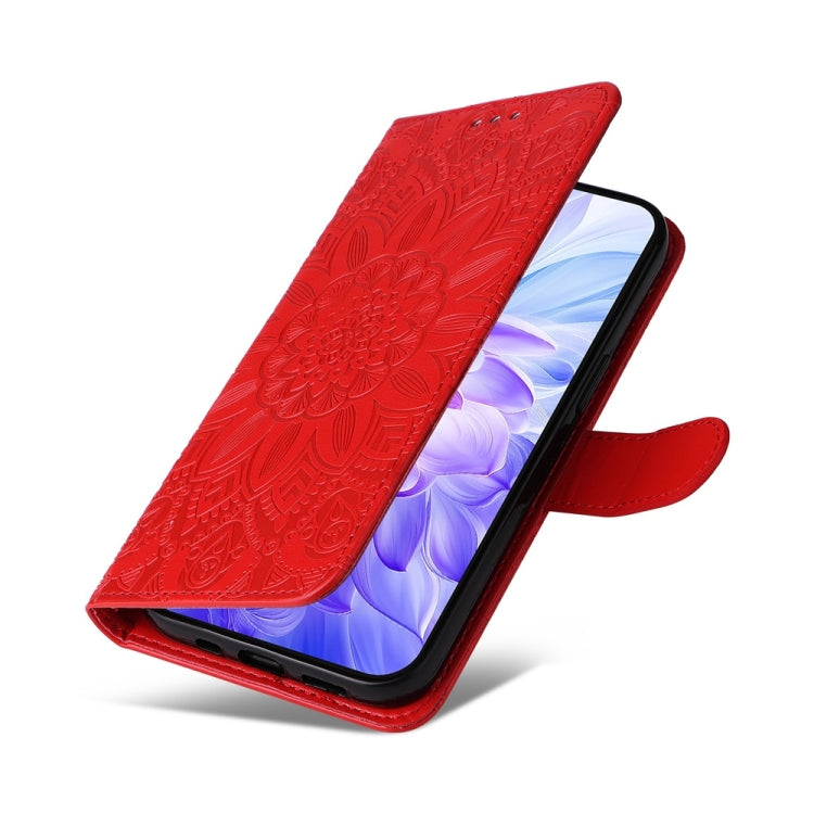 For Honor X60i Embossed Sunflower Leather Phone Case