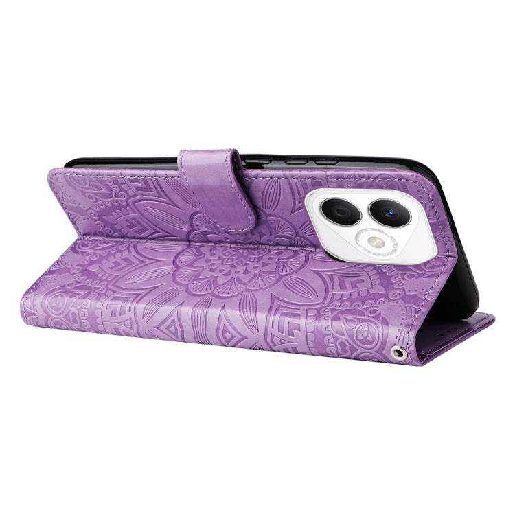 For Honor X60i Embossed Sunflower Leather Phone Case