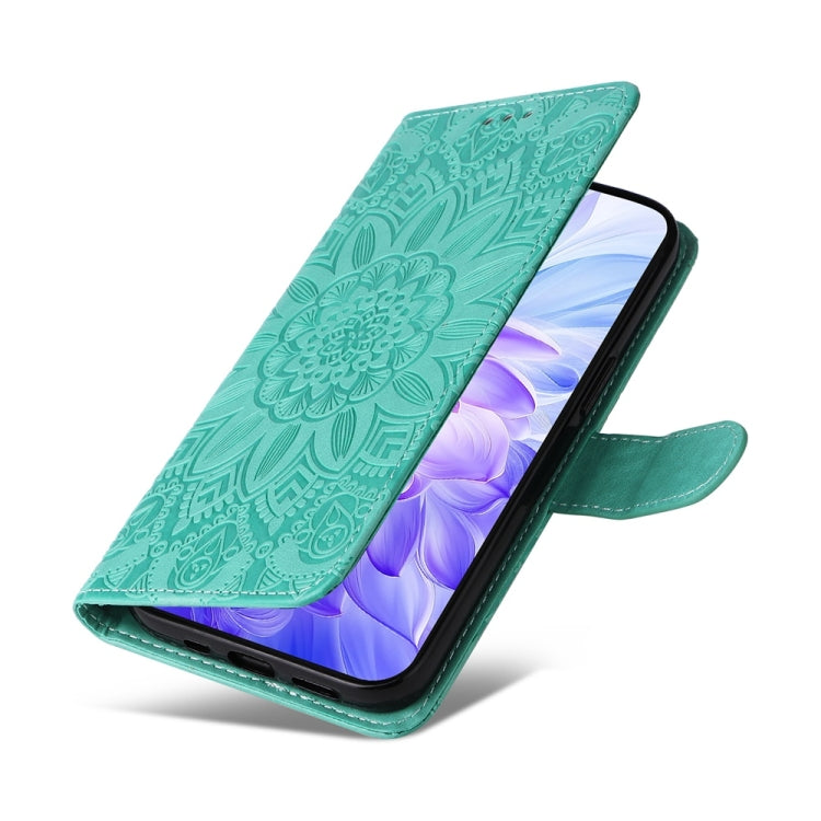 For Honor X60i Embossed Sunflower Leather Phone Case