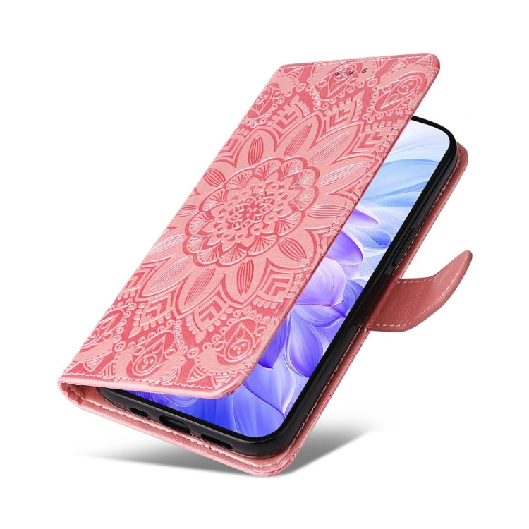 For Honor X60i Embossed Sunflower Leather Phone Case