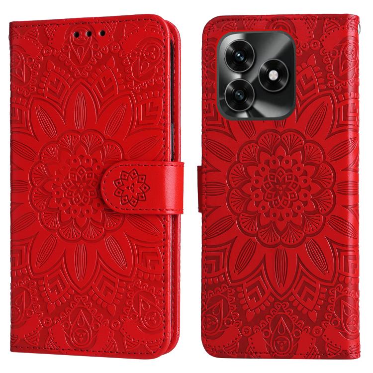 For Honor X5c Plus Embossed Sunflower Leather Phone Case