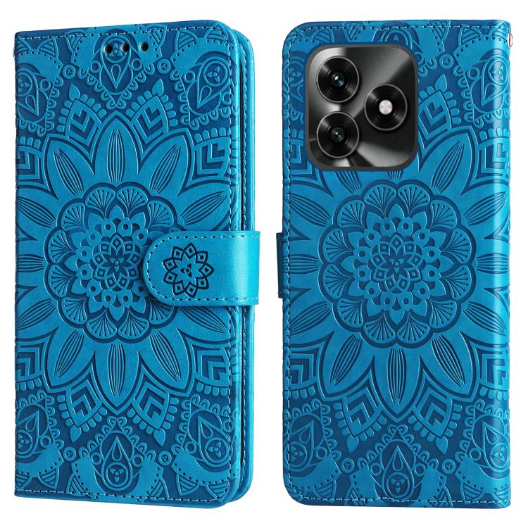 For Honor X5c Plus Embossed Sunflower Leather Phone Case