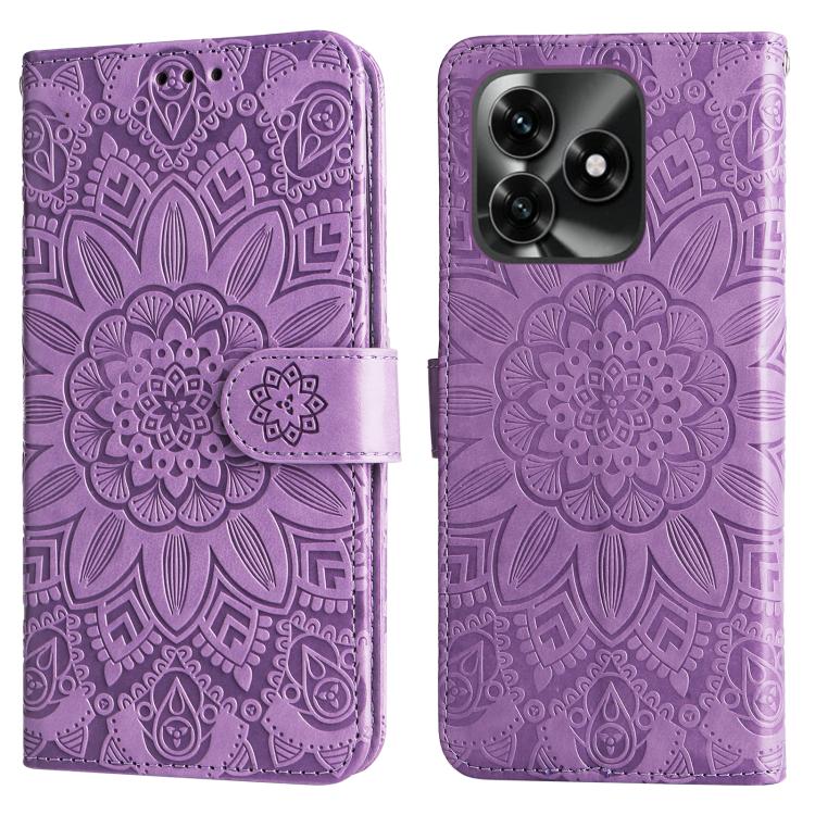 For Honor X5c Plus Embossed Sunflower Leather Phone Case