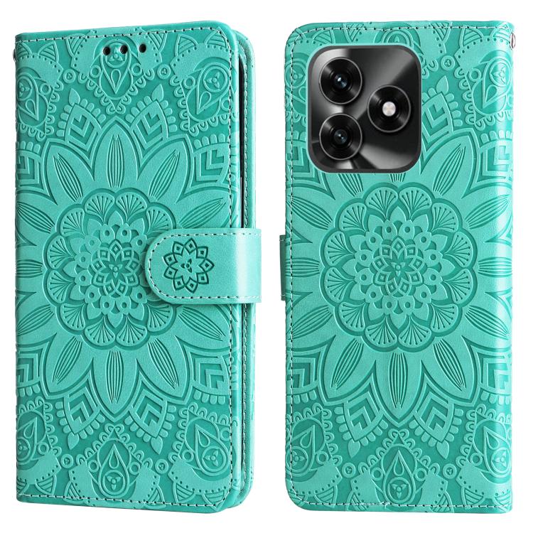 For Honor X5c Plus Embossed Sunflower Leather Phone Case