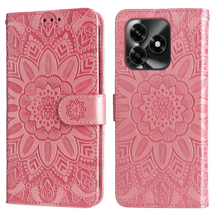 For Honor X5c Plus Embossed Sunflower Leather Phone Case