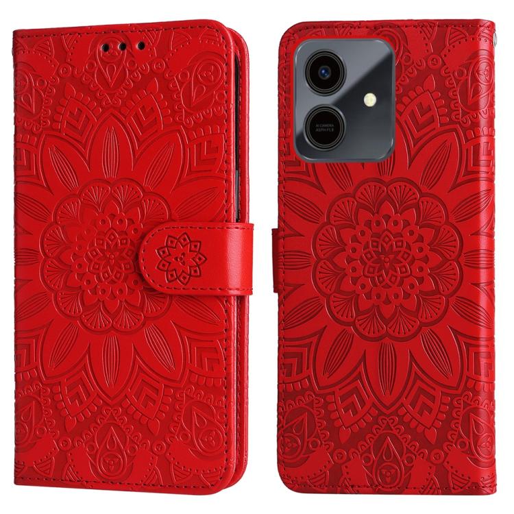 For Honor Play10 4G Embossed Sunflower Leather Phone Case