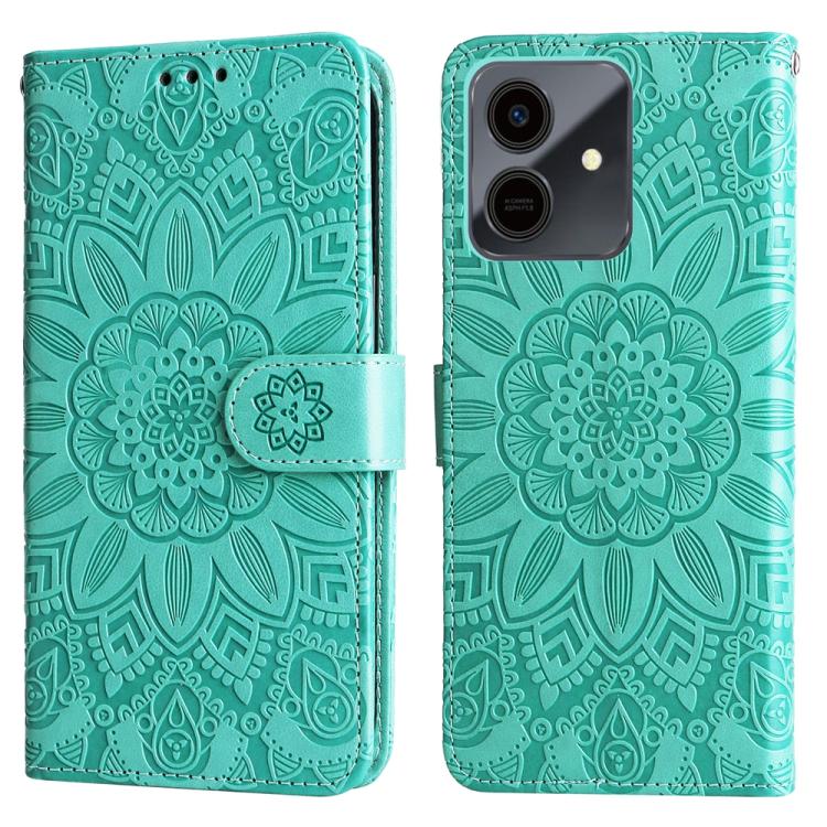 For Honor Play10 4G Embossed Sunflower Leather Phone Case