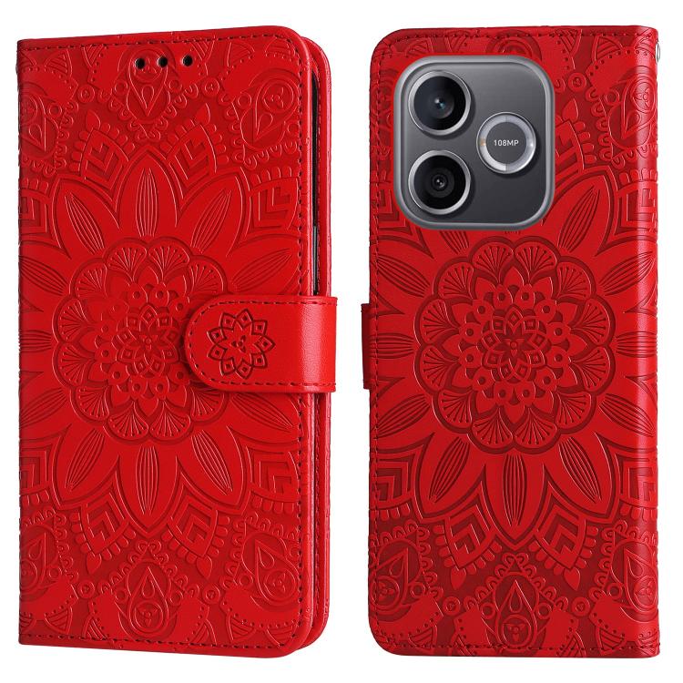 For Honor 600 Lite Global Embossed Sunflower Leather Phone Case