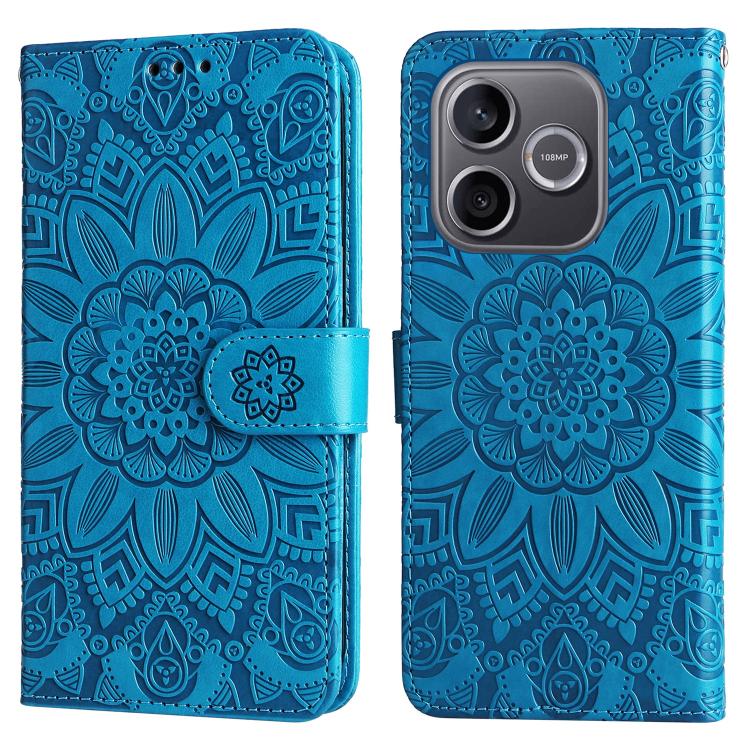 For Honor 600 Lite Global Embossed Sunflower Leather Phone Case