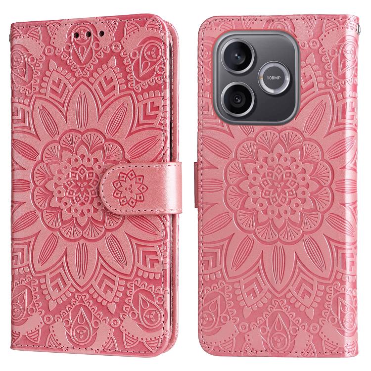 For Honor 600 Lite Global Embossed Sunflower Leather Phone Case