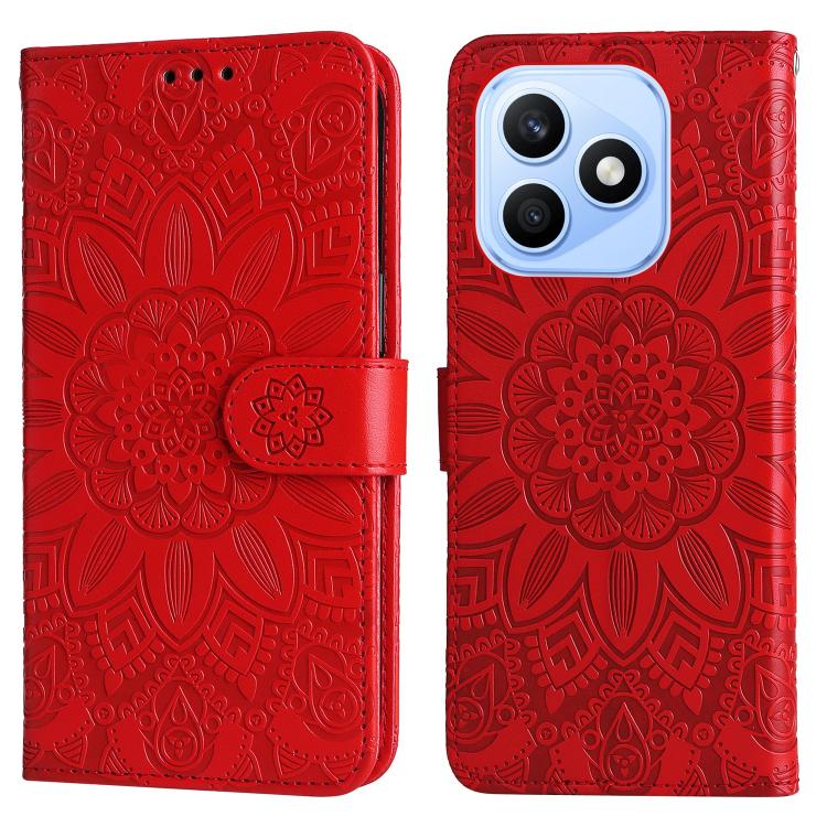 For Honor X8d 4G Embossed Sunflower Leather Phone Case