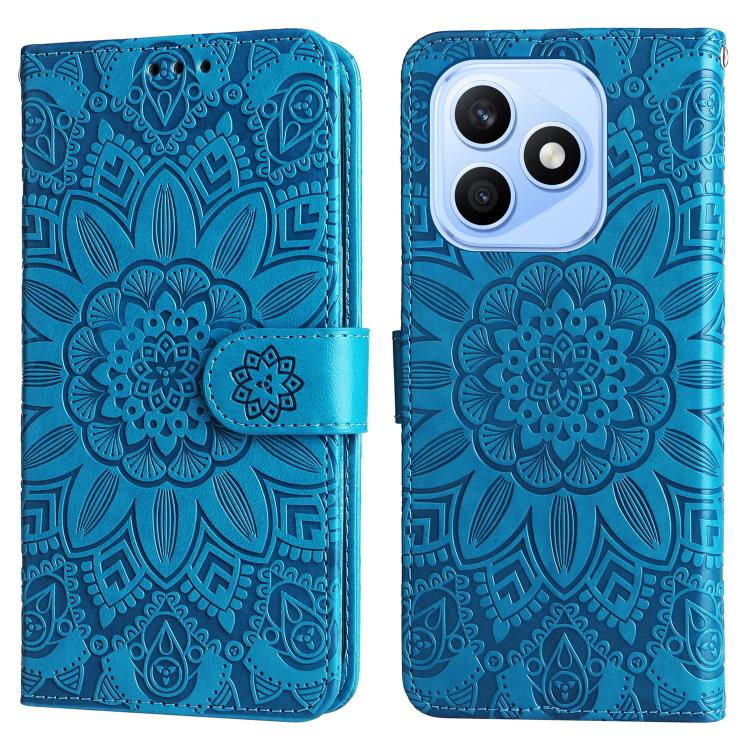 For Honor X8d 4G Embossed Sunflower Leather Phone Case