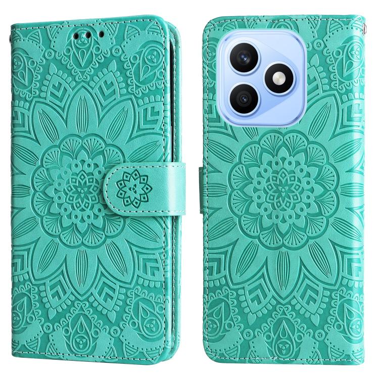 For Honor X8d 4G Embossed Sunflower Leather Phone Case