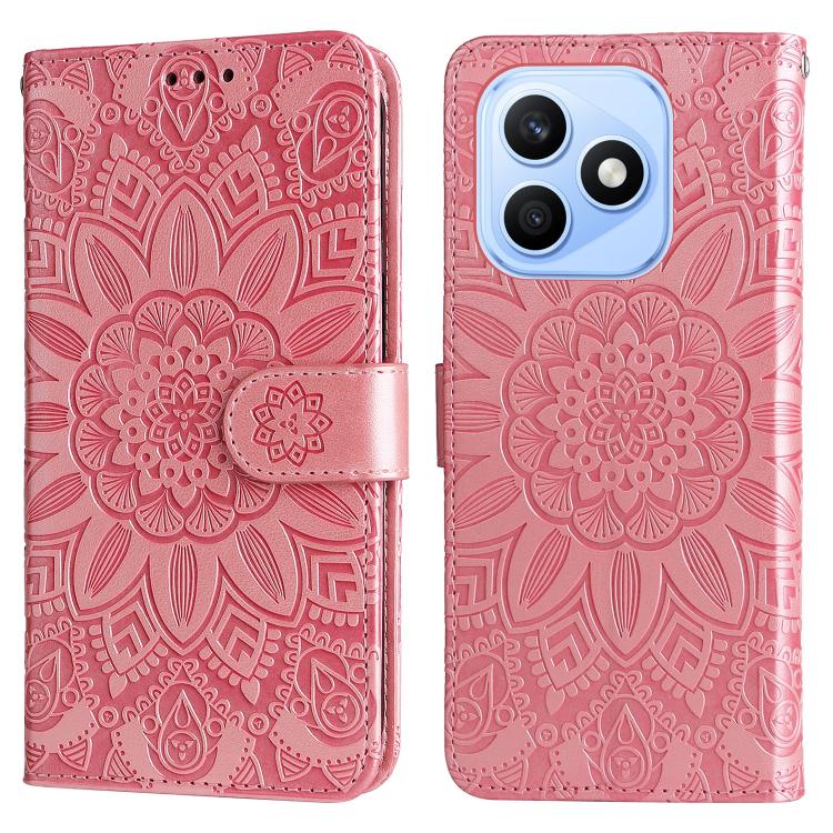 For Honor X8d 4G Embossed Sunflower Leather Phone Case