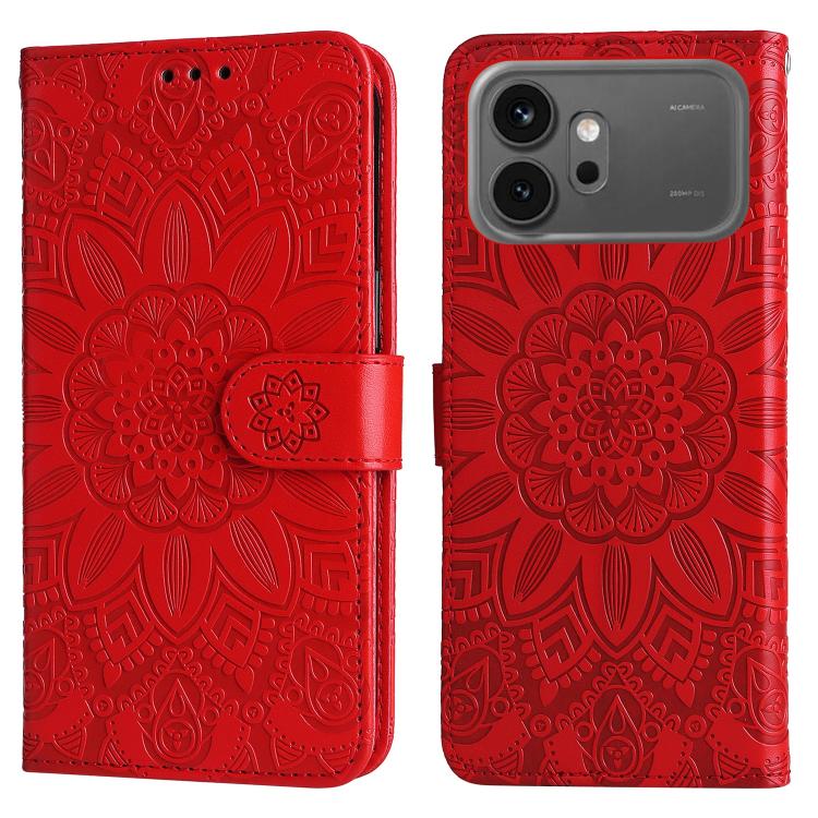 For Honor 600 Global / 600 Pro Global Embossed Sunflower Leather Phone Case