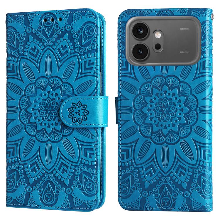 For Honor 600 Global / 600 Pro Global Embossed Sunflower Leather Phone Case