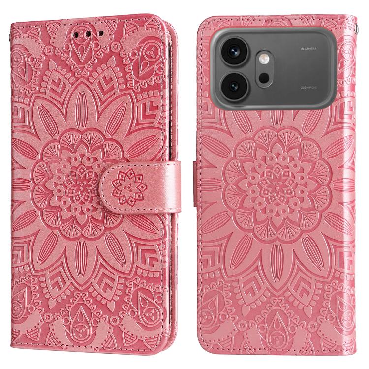 For Honor 600 Global / 600 Pro Global Embossed Sunflower Leather Phone Case