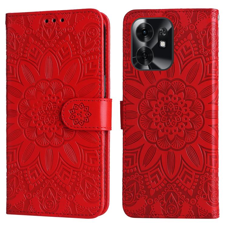 For Honor X6d 5G / Play 60A 5G Embossed Sunflower Leather Phone Case