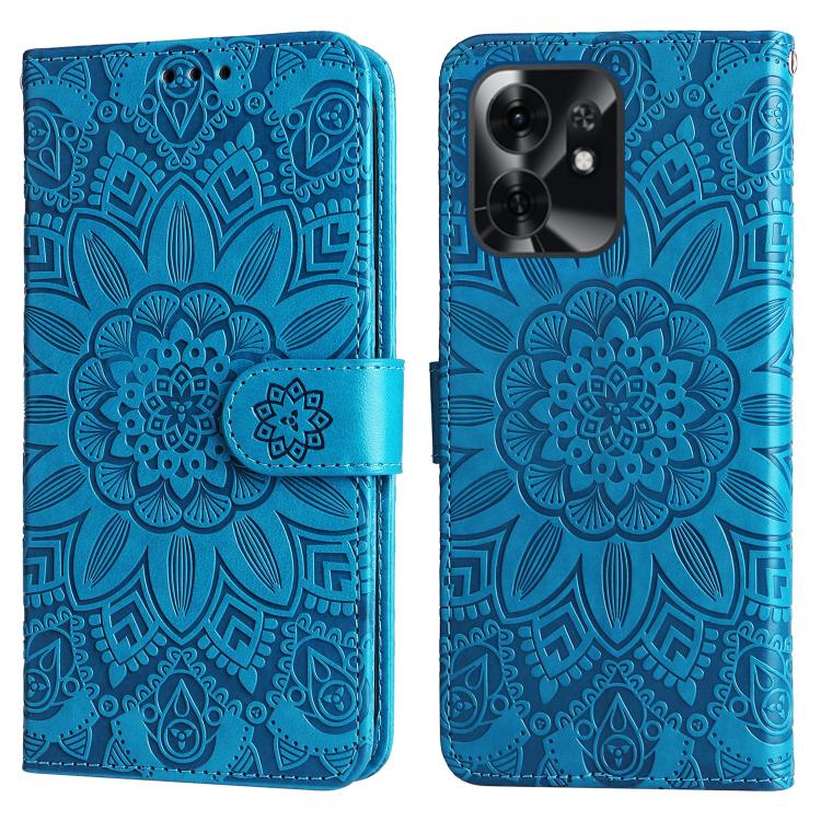 For Honor X6d 5G / Play 60A 5G Embossed Sunflower Leather Phone Case