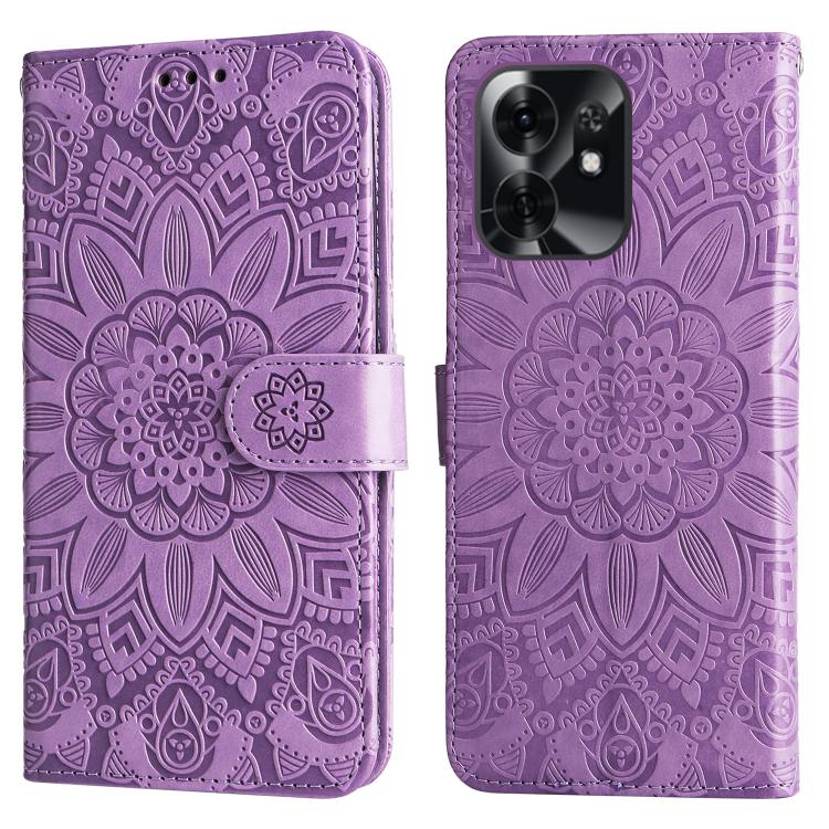 For Honor X6d 5G / Play 60A 5G Embossed Sunflower Leather Phone Case