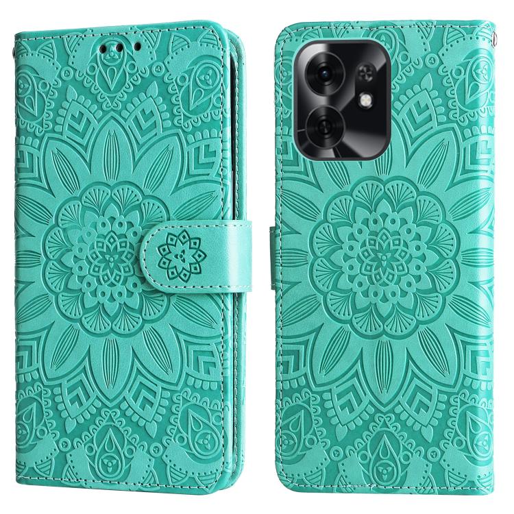 For Honor X6d 5G / Play 60A 5G Embossed Sunflower Leather Phone Case