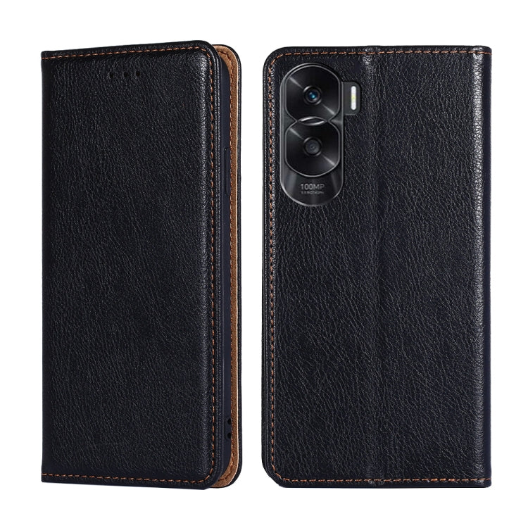 For Honor X50i 5G Gloss Oil Solid Color Magnetic Leather Phone Case