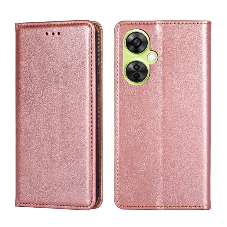 For OnePlus Nord CE 3 Lite 5G Gloss Oil Solid Color Magnetic Leather Phone Case