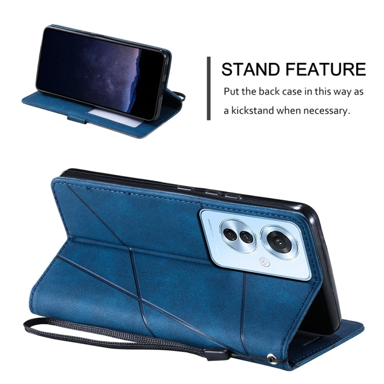 For OPPO Reno11 F Skin Feel Splicing Leather Phone Case