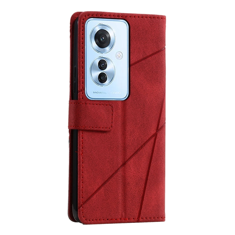 For OPPO Reno11 F Skin Feel Splicing Leather Phone Case