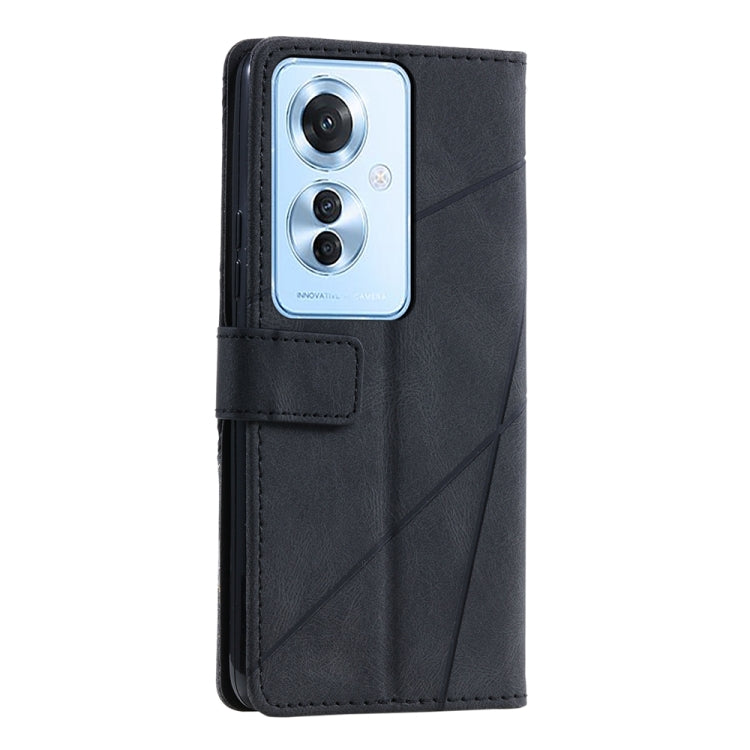 For OPPO Reno11 F Skin Feel Splicing Leather Phone Case