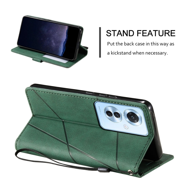 For OPPO Reno11 F Skin Feel Splicing Leather Phone Case