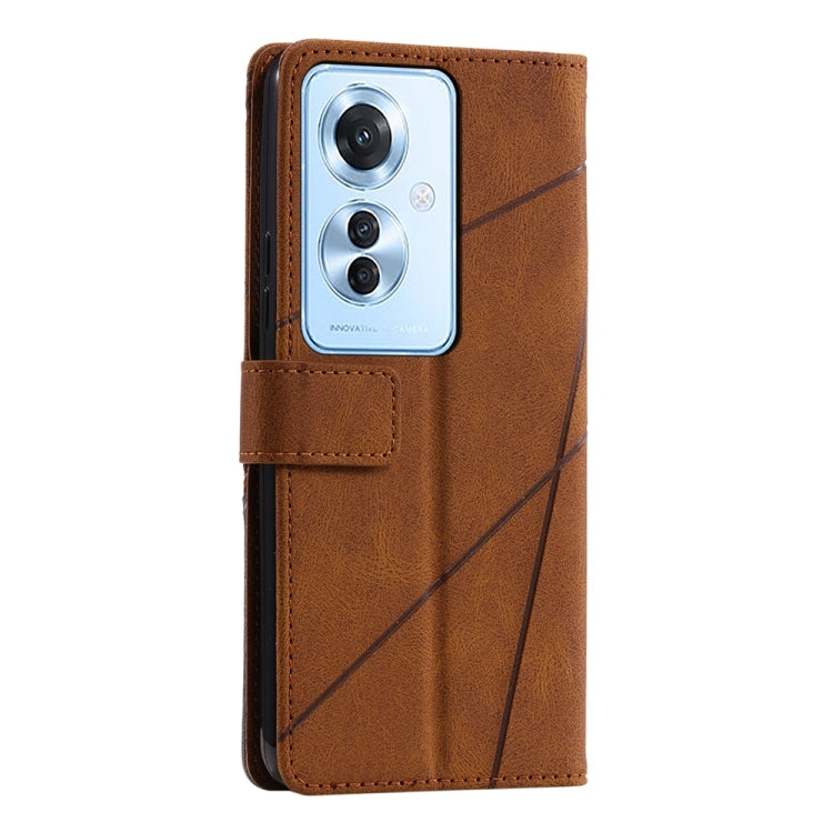 For OPPO Reno11 F Skin Feel Splicing Leather Phone Case