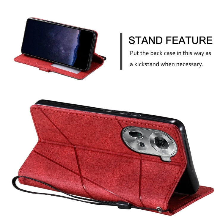For OPPO Reno11 Pro Global Skin Feel Splicing Leather Phone Case
