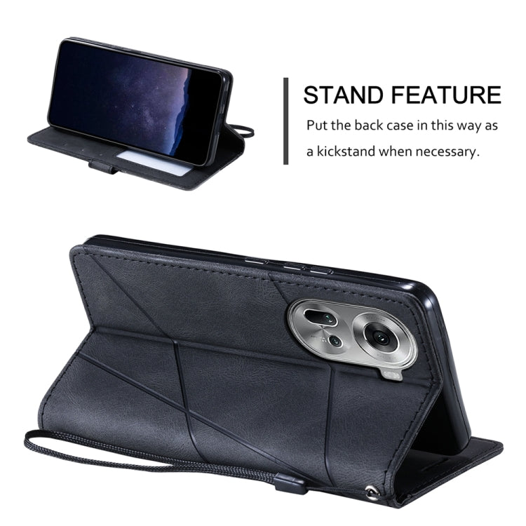 For OPPO Reno11 Pro Global Skin Feel Splicing Leather Phone Case