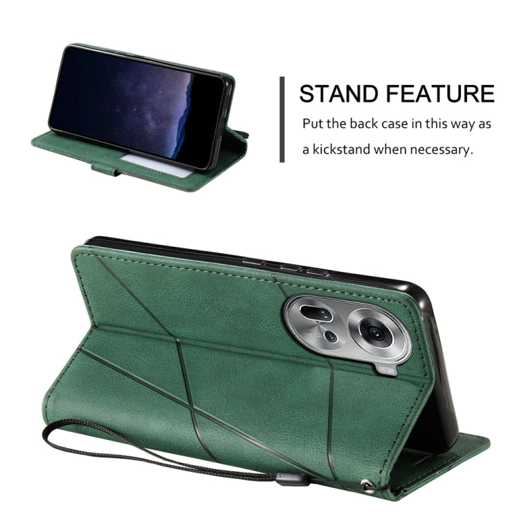 For OPPO Reno11 Pro Global Skin Feel Splicing Leather Phone Case