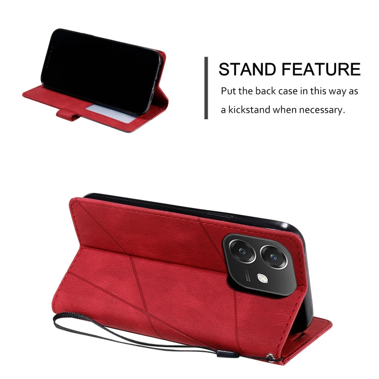 For OPPO A3 4G / 5G Skin Feel Splicing Leather Phone Case
