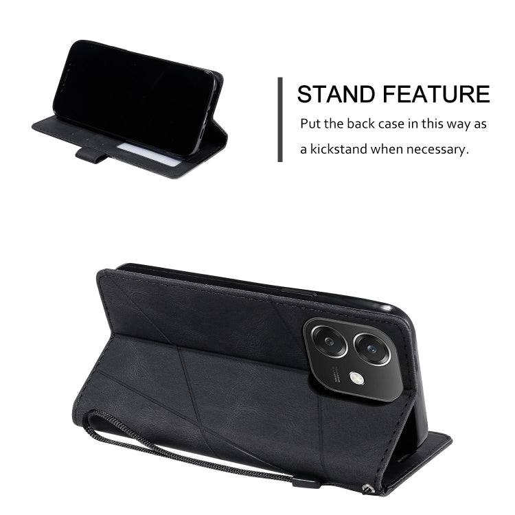 For OPPO A3 4G / 5G Skin Feel Splicing Leather Phone Case