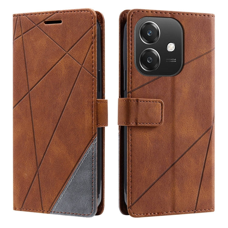 For OPPO A3 4G / 5G Skin Feel Splicing Leather Phone Case