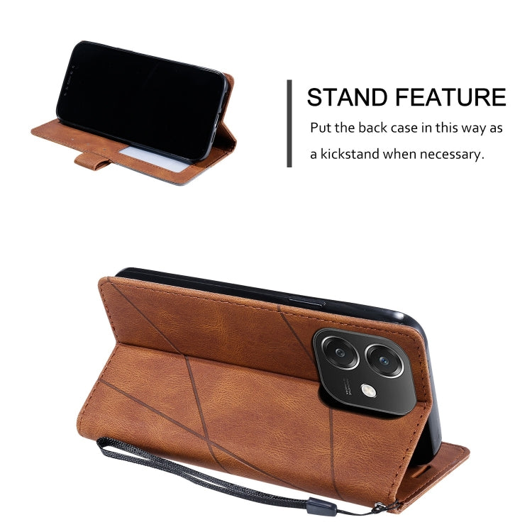 For OPPO A3 4G / 5G Skin Feel Splicing Leather Phone Case