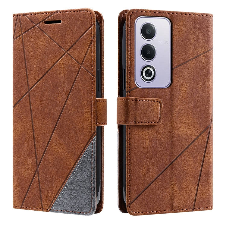 For OPPO A80 / A3 Pro Skin Feel Splicing Leather Phone Case