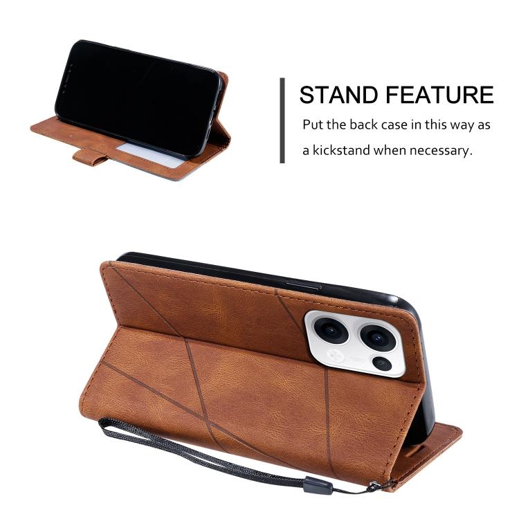For OPPO Reno13 5G Skin Feel Splicing Leather Phone Case