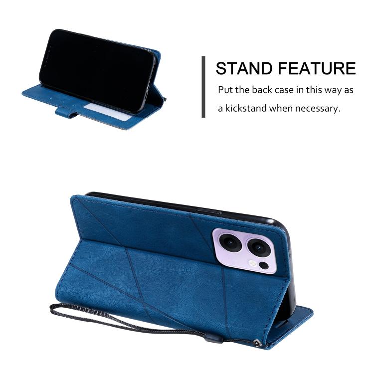 For OPPO Reno13 F 5G Global/ 4G India Skin Feel Splicing Leather Phone Case