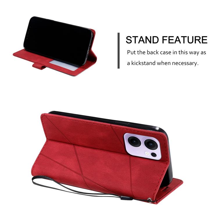 For OPPO Reno13 F 5G Global/ 4G India Skin Feel Splicing Leather Phone Case