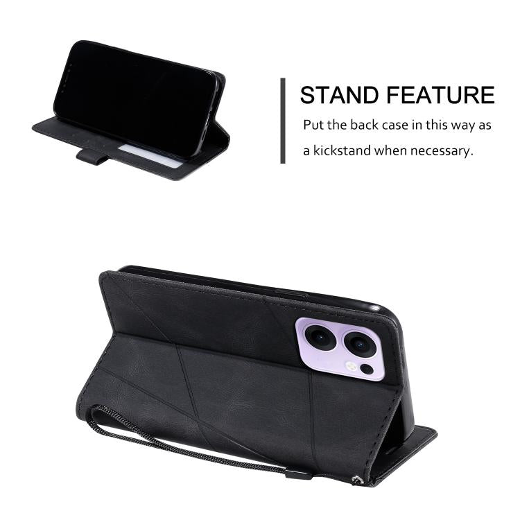 For OPPO Reno13 F 5G Global/ 4G India Skin Feel Splicing Leather Phone Case