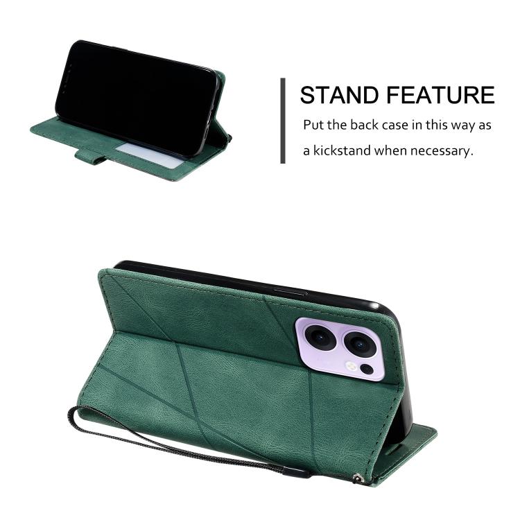 For OPPO Reno13 F 5G Global/ 4G India Skin Feel Splicing Leather Phone Case