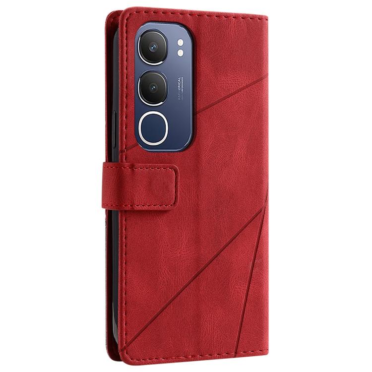 For vivo Y19s Skin Feel Splicing Leather Phone Case