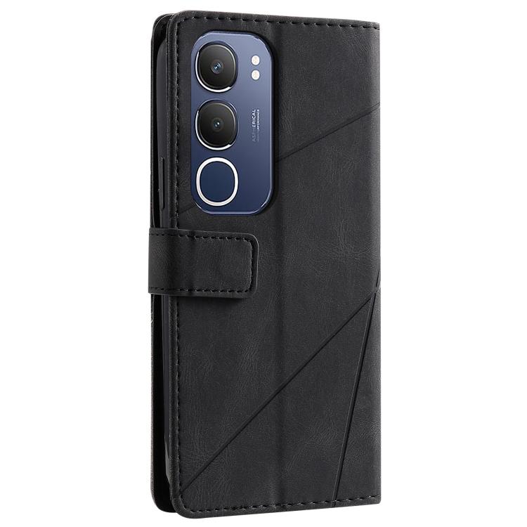 For vivo Y19s Skin Feel Splicing Leather Phone Case