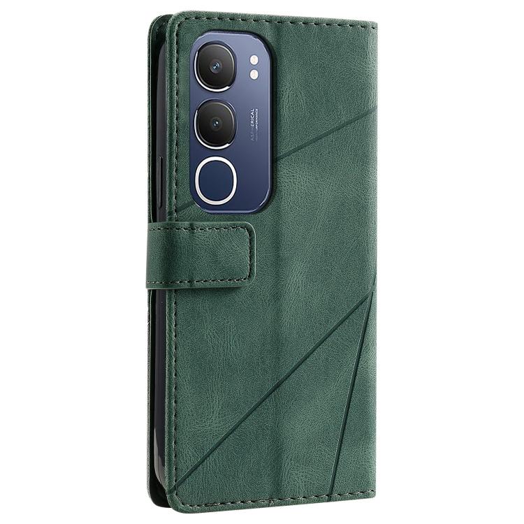 For vivo Y19s Skin Feel Splicing Leather Phone Case