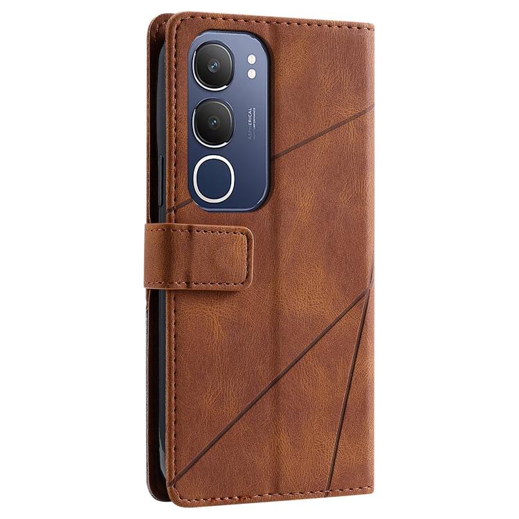 For vivo Y19s Skin Feel Splicing Leather Phone Case