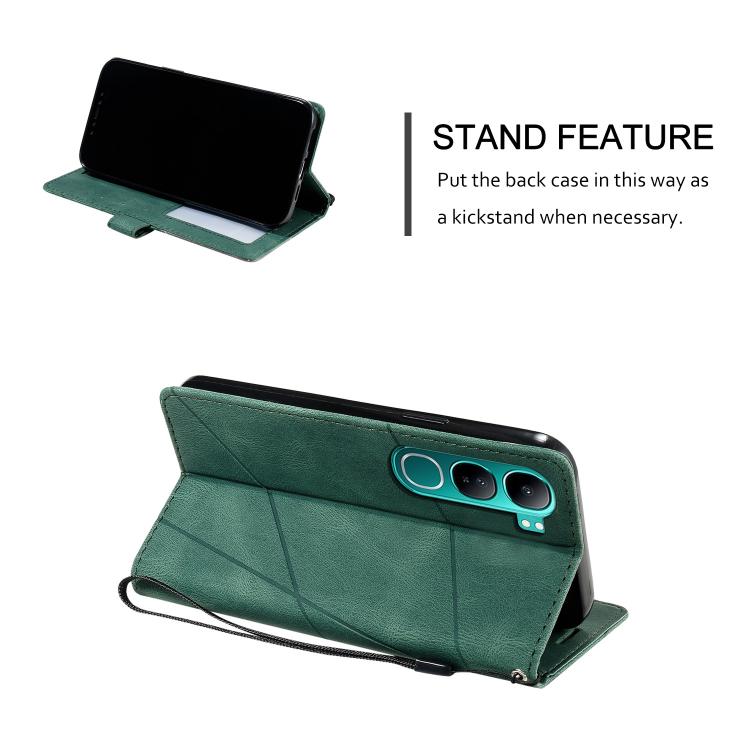 For vivo Y300 5G / V40 Lite IND Skin Feel Splicing Leather Phone Case